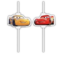 4 sztuki papierowych słomek CARS DISNEY
