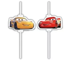 4 sztuki papierowych słomek CARS DISNEY