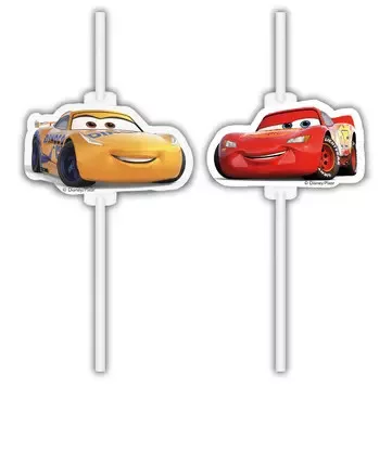 4 sztuki papierowych słomek CARS DISNEY