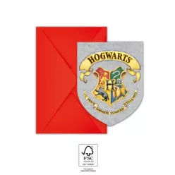   6 sztuka zaproszenie urodzinowe i koperta HARRY POTTER HOGWARTS HOUSES