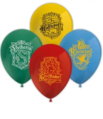 8 nadrukowanych balonów lateksowych HARRY POTTER HOGWARTS HOUSES