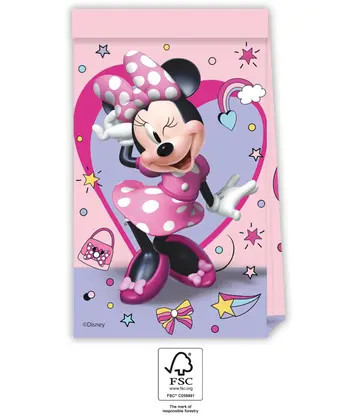 4 szt. papierowych torebek na przyjęcie MINNIE MOUSE