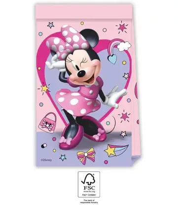 4 szt. papierowych torebek na przyjęcie MINNIE MOUSE
