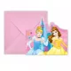 6 zaproszeń urodzinowych i kopert Disney Księżniczki