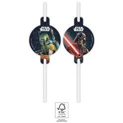4 papierowe słomki do picia STAR WARS GALAXY