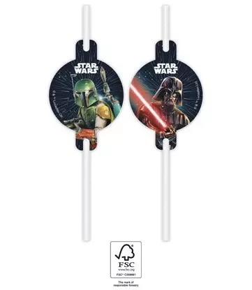 4 papierowe słomki do picia STAR WARS GALAXY