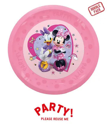 4 szt. wielokrotnego użytku talerzyków na przyjęcie 21cm MINNIE MOUSE DISNEY
