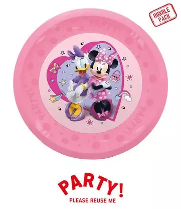 4 szt. wielokrotnego użytku talerzyków na przyjęcie 21cm MINNIE MOUSE DISNEY