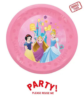 4 sztuki wielokrotnego użytku talerze na imprezę 21 cm DISNEY KSIĘŻNICZKI