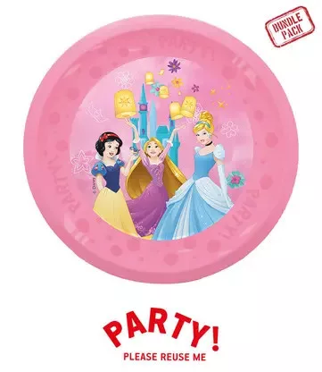 4 sztuki wielokrotnego użytku talerze na imprezę 21 cm DISNEY KSIĘŻNICZKI