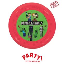   4 sztuki wielokrotnego użytku talerze na imprezę 21 cm MINECRAFT