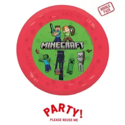   4 sztuki wielokrotnego użytku talerze na imprezę 21 cm MINECRAFT