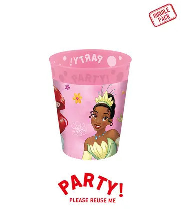 4 sztuki wielokrotnego użytku kubki na imprezę 250 ml DISNEY PRINCESS