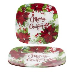 POT SQUARE SMALL FLOWER RED 20