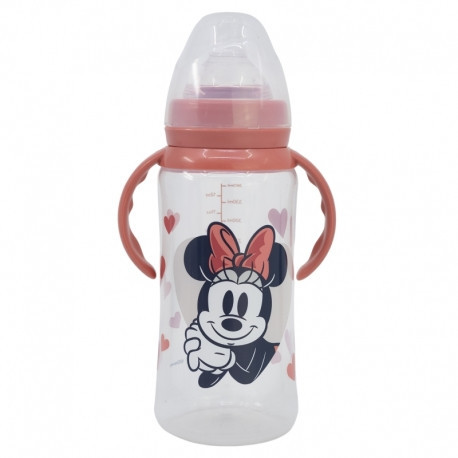BUTELKA DLA NIEMOWLĄT 350 ML - Z KUBEŁKIEM Z SILIKONU MINNIE MOUSE
