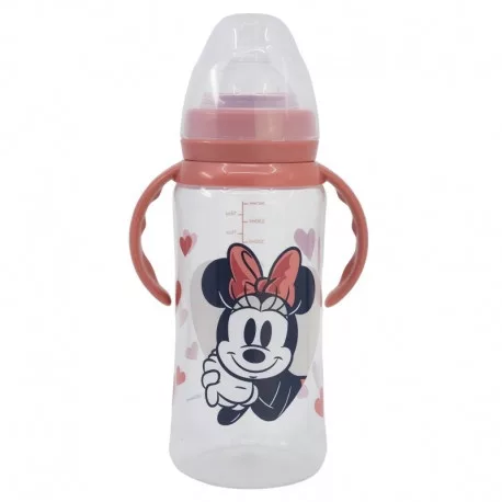 BUTELKA DLA NIEMOWLĄT 350 ML - Z KUBEŁKIEM Z SILIKONU MINNIE MOUSE