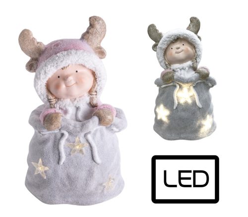 ZEW.DZIEWCZYNKA+TORBA+LED SZARY40,5