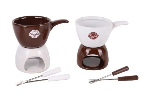 ZESTAW DO FONDUE BIAŁY/BRĄZ. 2S13,3