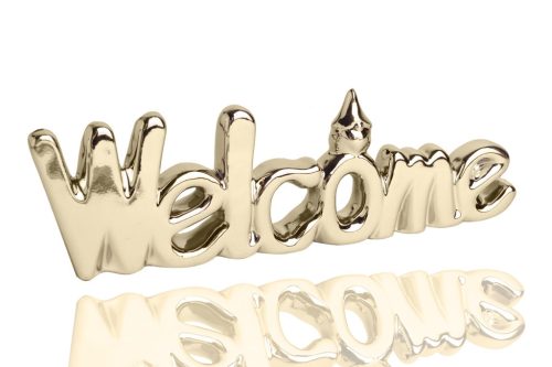 PORCELIK NAPIS "WELCOME" ZŁOTY 19,7