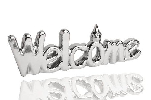 PORCELIK NAPIS "WELCOME" SREBRNY 19,7