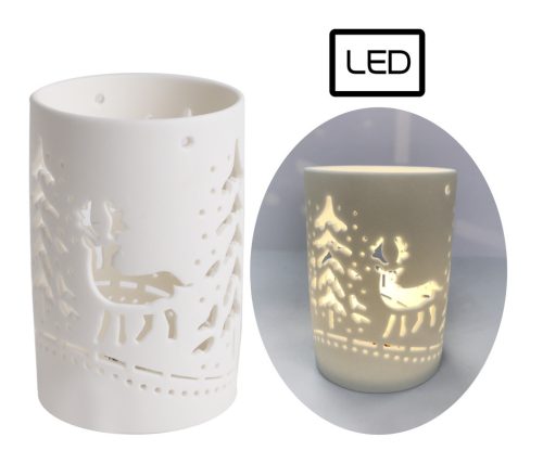 LED LAMPION LAS BIAŁY 13