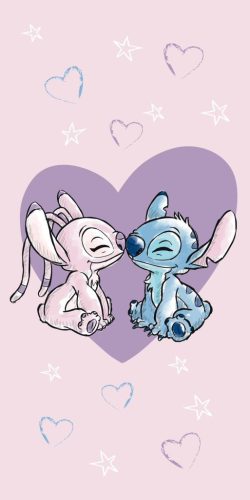 Disney Stitch Love 100% bawełniany ręcznik plażowy - 70x140 cm
