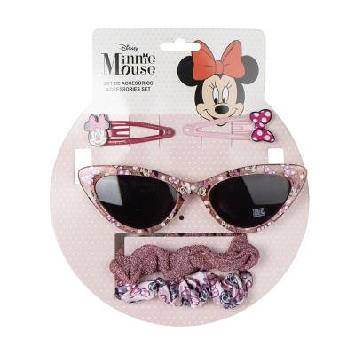 Zestaw piękności Minnie Mouse'a, okulary przeciwsłoneczne + spinka do włosów + gumka do włosów