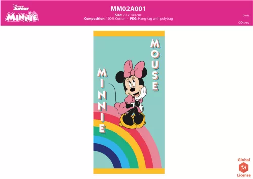 Disney Minnie myszka dziecięcy ręcznik plażowy - 100% bawełna - 70x140 cm - zielony