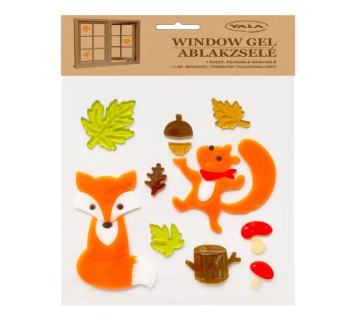 OKNO NAKLEJKI LIS + WIEWIÓR + MAK 20*25