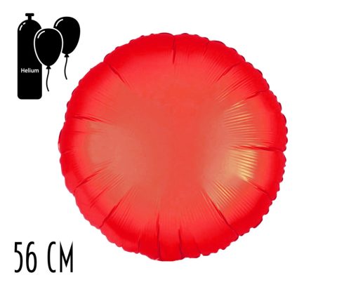 BALON METALICZNY OKRĄGŁY CZERWONY 56CM