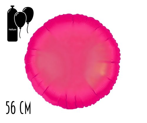 BALON METALICZNY OKRĄGŁY RÓŻOWY 56CM