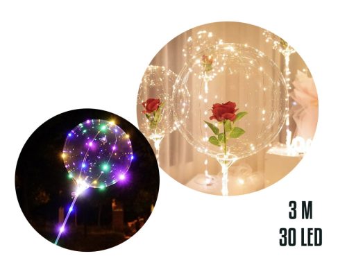 PRZEŹROCZYSTY BALONIK+3M 30LED 51