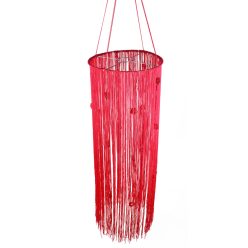 DEK.LANTERN CZERWONY/KWIATDEK.