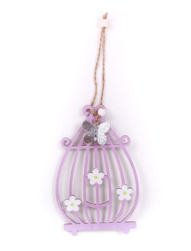 DEK.DREWNO KLATKA+KWIEC.LILA.22CM