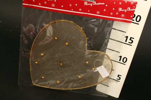 SERCE + PERŁY ZŁOTE 20CM