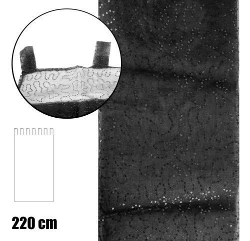 ZAWIESZKA ORGANZA CZARNA/FIOLETOWA220