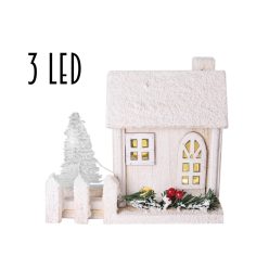 DRZEWO DOM+3LED+OGRODZENIE BIAŁE 15