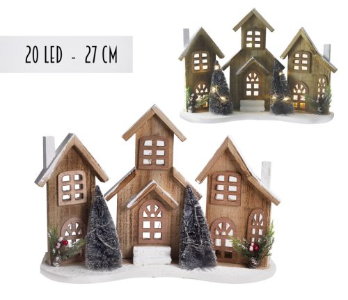 PUZZLE Z DREWNA BLOK MIESZKALNY*3+20 DRZWI+2 CHOINKI 27