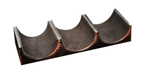 METALOWY STOJAK NA 3 BUTELKI WINA WENGE