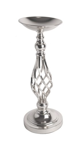 METALOWY STOJAK SKRĘCANY SREBRNY 16*40
