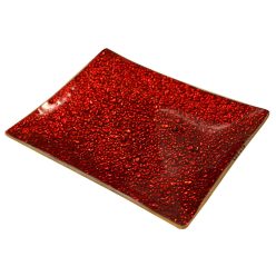 POT RIDGED RED 17*13CM