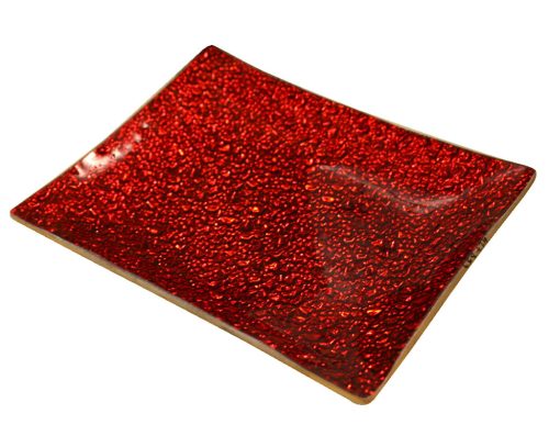 POT RIDGED RED 17*13CM