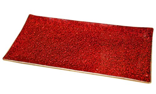 POT RIDGED RED 26*13CM