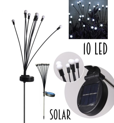 Ozdoba ogrodowa SOLARNA KULKA 10LED MF