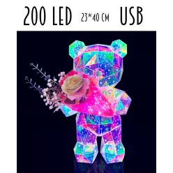 ŚWIATŁO MISIE+KWIATY 200L/USB 23*40