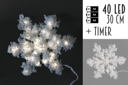 ŚWIATŁO ŚNIEŻYNKA+40 LED ZIMOWY   30