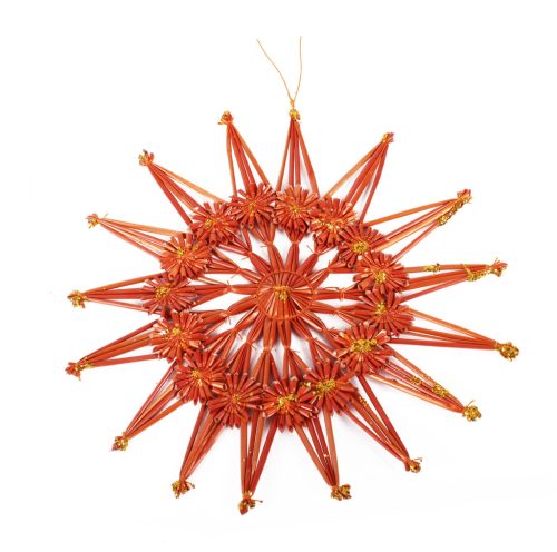 SŁOMA.GWIAZDA POMARAŃCZOWA+ZŁOTA 20CM