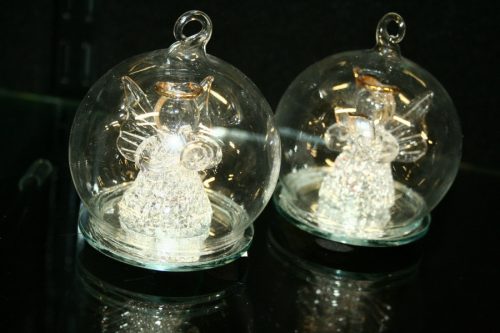 ŚWIECA Z DIODĄ LED W KULI/ANIÓŁ 2S 7CM