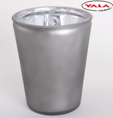 Okrągły stojak na kwiaty szary metaliczny 12*15