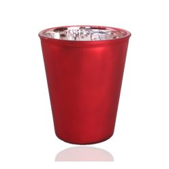 Okrągły stojak na kwiaty czerwony metaliczny 16*19